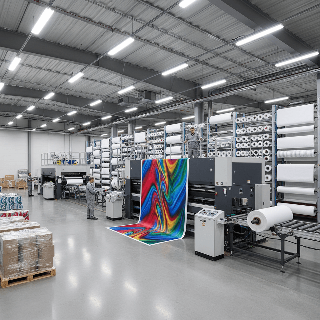 Large format adhesive banner printing